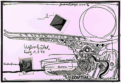1977 - Linzeratlas 02 - Tusche Polaroid - 53x78cm